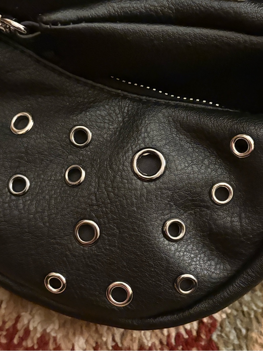 Free People Black Grommet Mini Shoulder Bag NWT - Picture 2 of 7